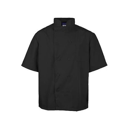 3XL Lightweight Short Sleeve Black Chef Coat